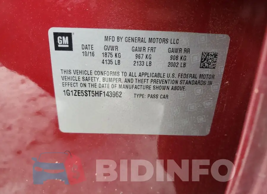 1G1ZE5ST5HF143962 Photo# 12