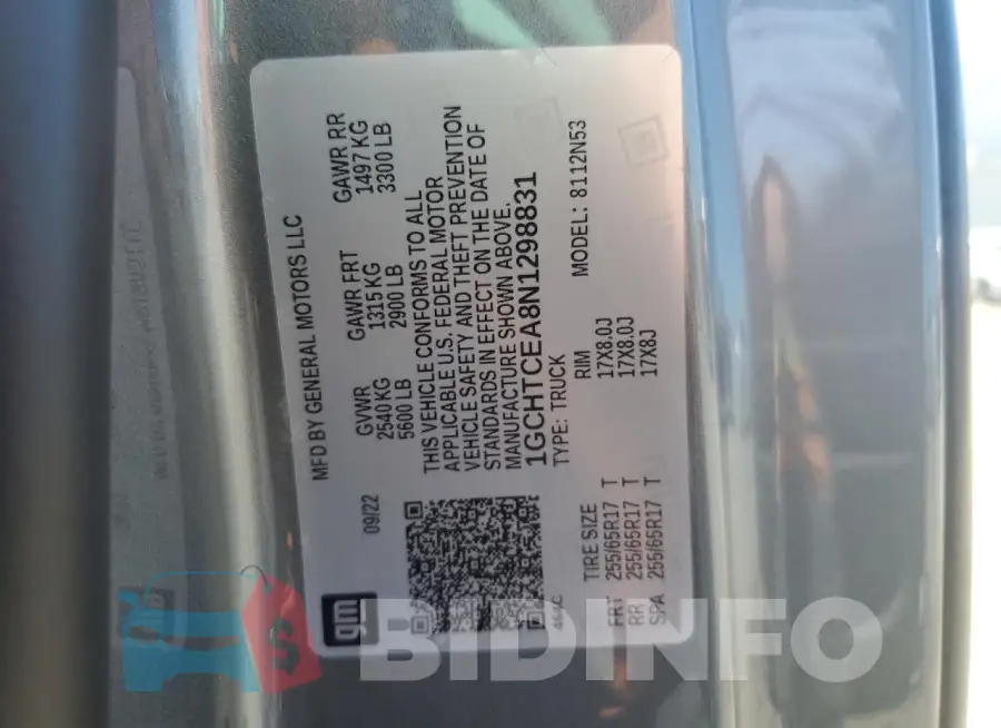1GCHTCEA8N1298831 Photo# 12