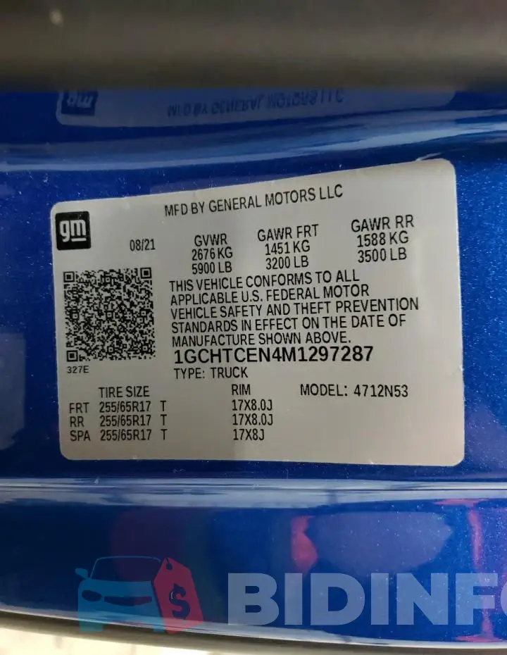 1GCHTCEN4M1297287 Photo# 12