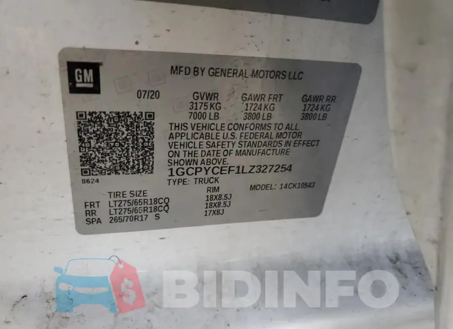 1GCPYCEF1LZ327254 Photo# 12