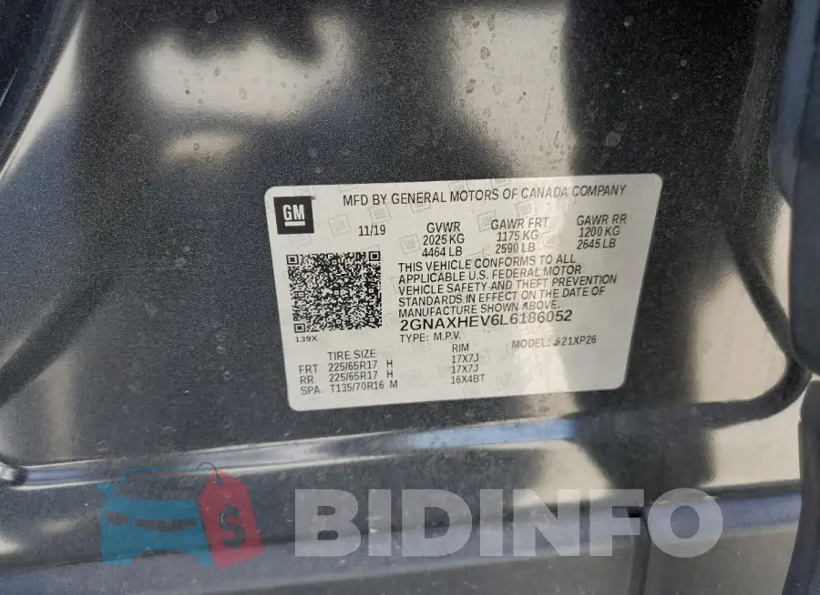 2GNAXHEV6L6186052 Photo# 14