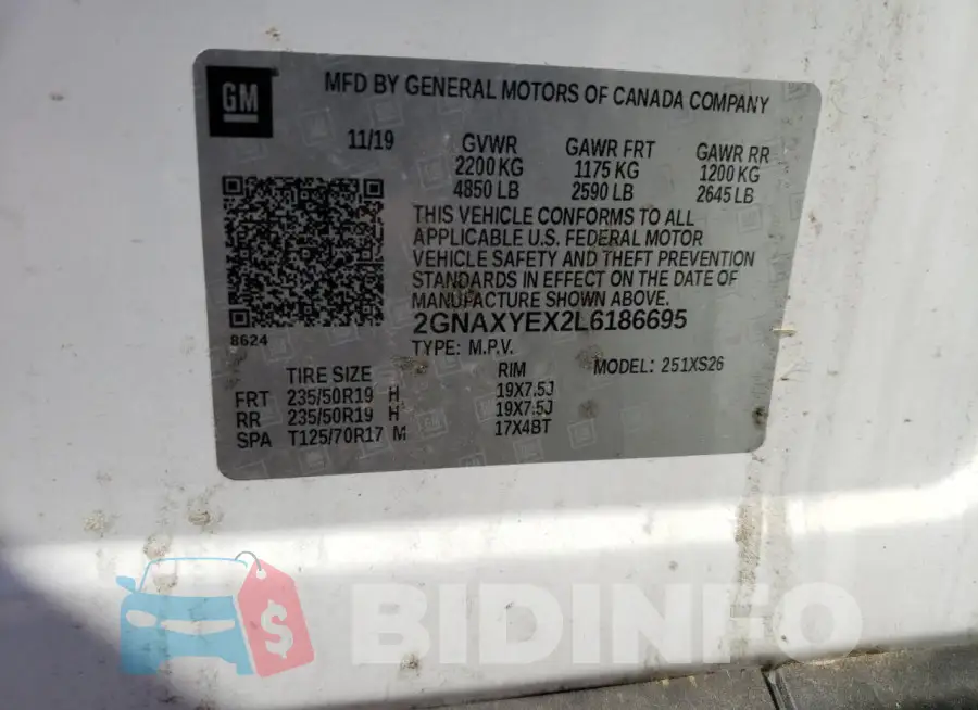 2GNAXYEX2L6186695 Photo# 14