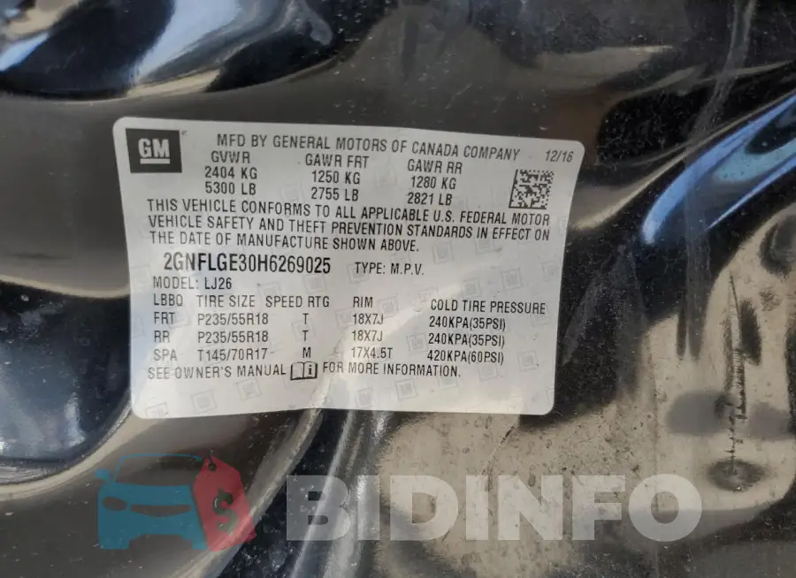 2GNFLGE30H6269025 Photo# 13