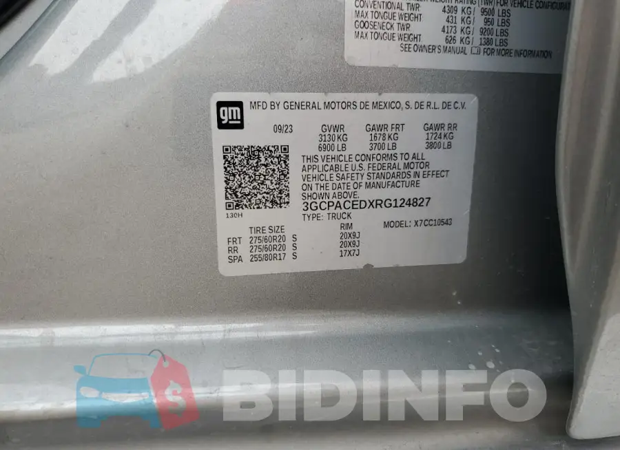 3GCPACEDXRG124827 Photo# 12