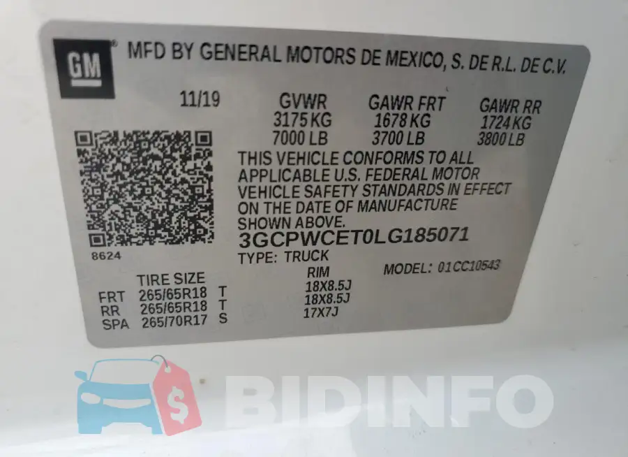 3GCPWCET0LG185071 Photo# 12