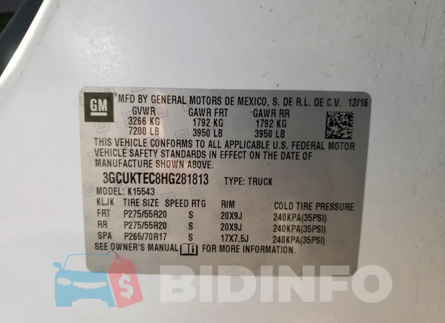 3GCUKTEC8HG281813 Photo# 13