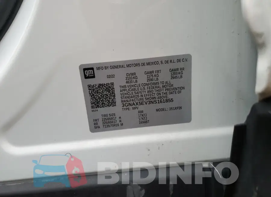 3GNAX5EV3NS161855 Photo# 13
