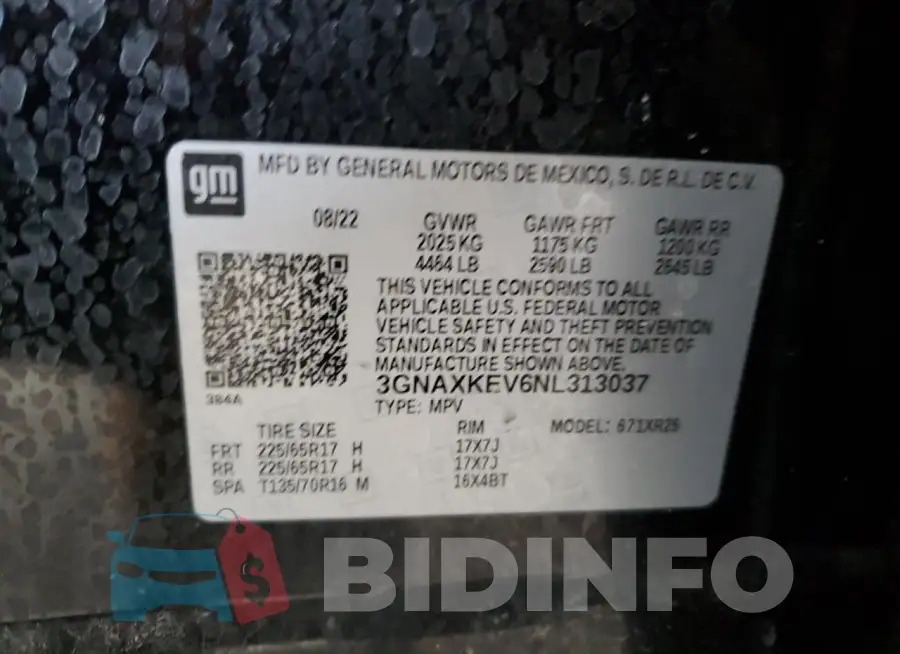 3GNAXKEV6NL313037 Photo# 14