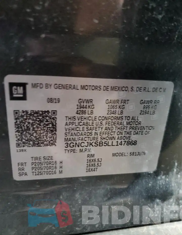 3GNCJKSB5LL147868 Photo# 14