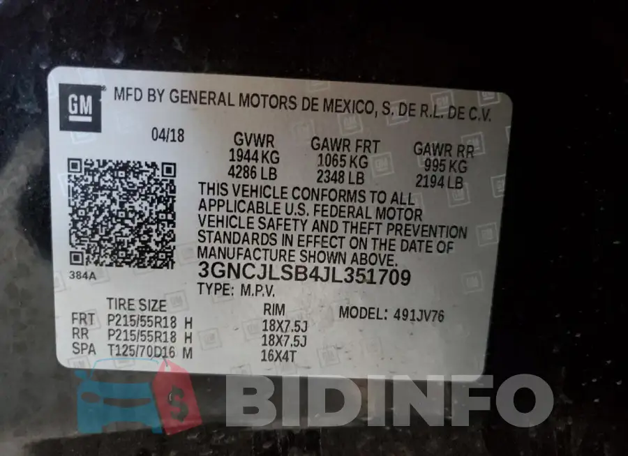 3GNCJLSB4JL351709 Photo# 13