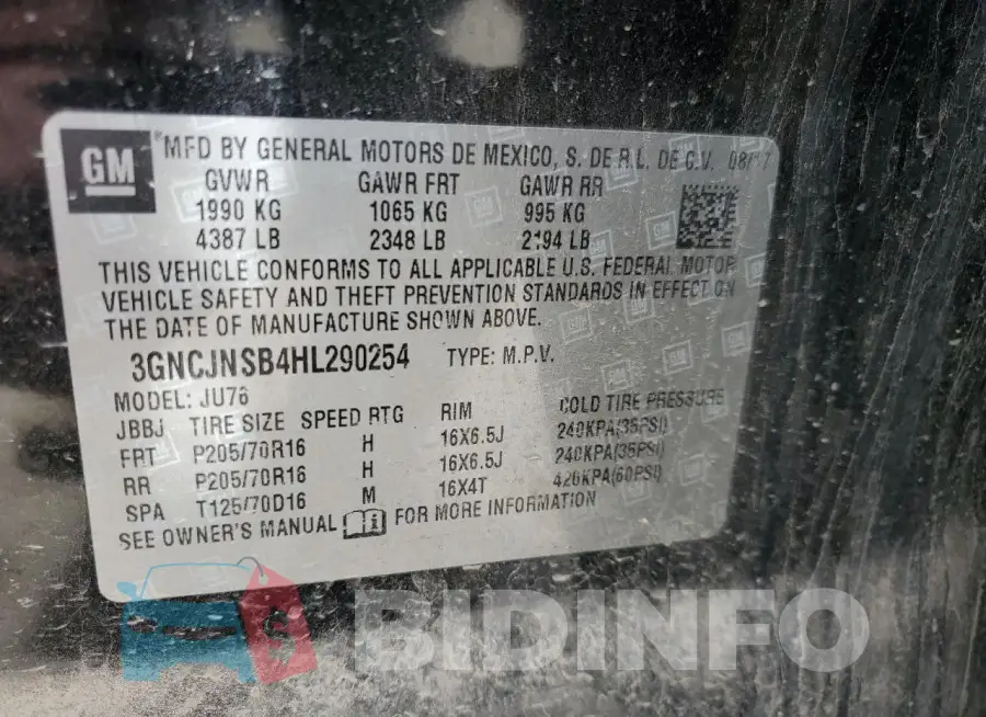 3GNCJNSB4HL290254 Photo# 14