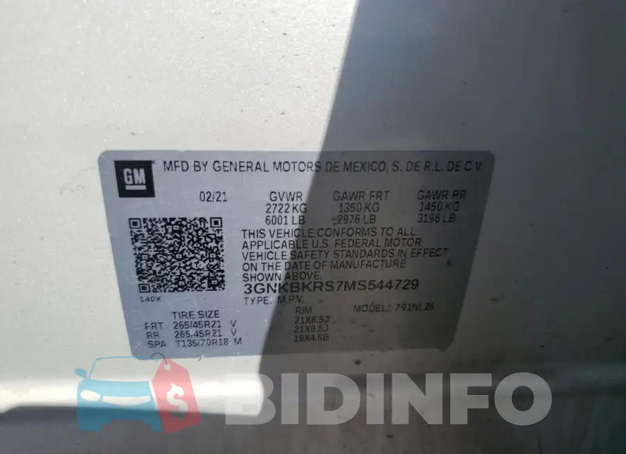 3GNKBKRS7MS544729 Photo# 13