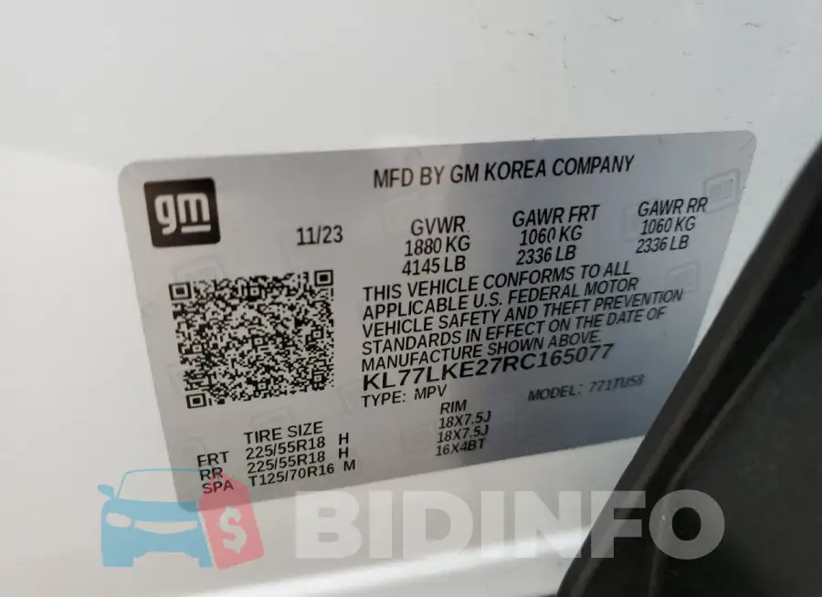 KL77LKE27RC165077 Photo# 13