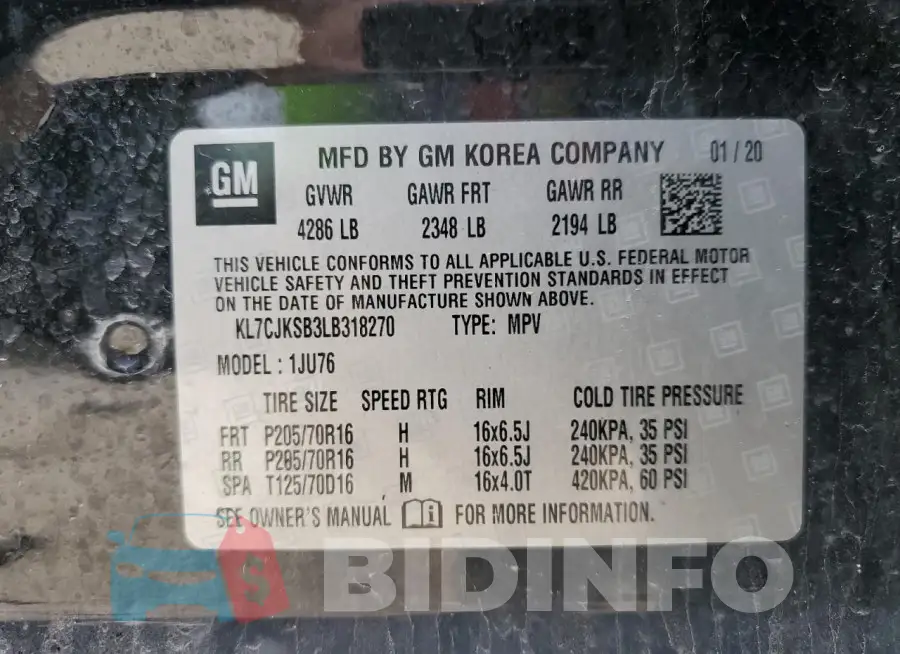 KL7CJKSB3LB318270 Photo# 13