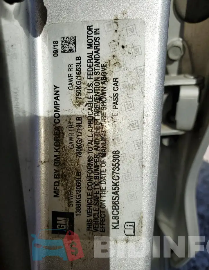 KL8CB6SA5KC735308 Photo# 13