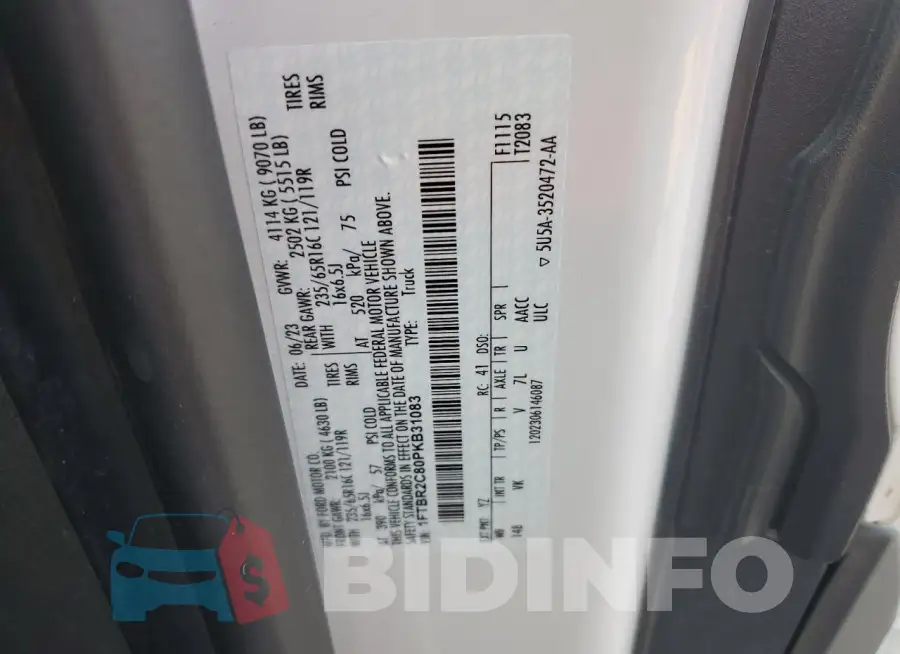 1FTBR2C80PKB31083 Photo# 13