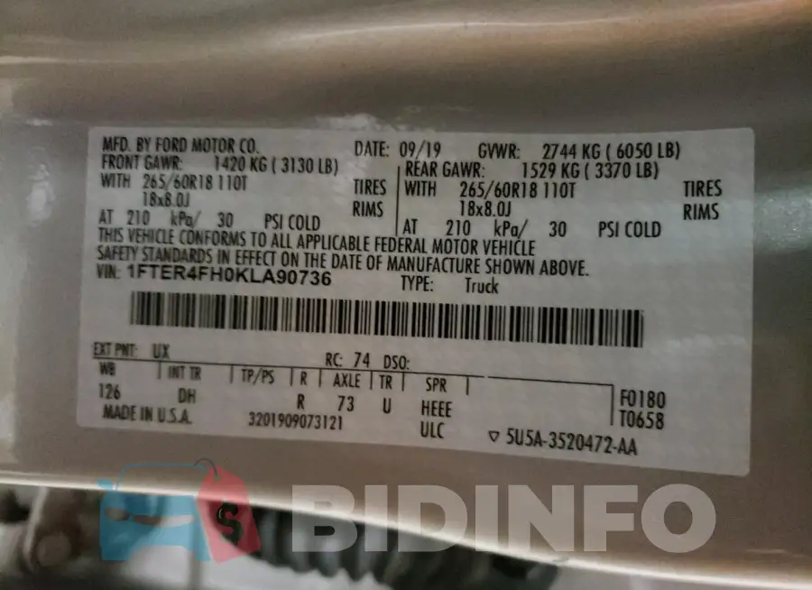 1FTER4FH0KLA90736 Photo# 12