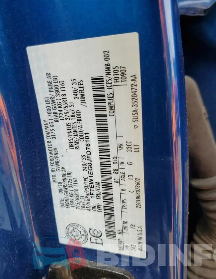 1FTEW1EG0JFD76101 Photo# 12