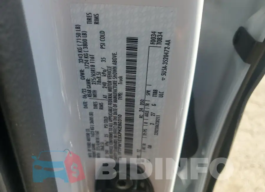 1FTFW1E5XPKE80310 Photo# 12