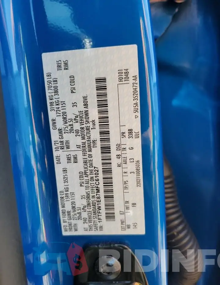 1FTFW1E87MFC61027 Photo# 13