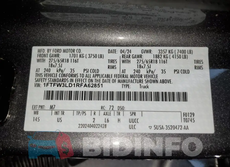 1FTFW3LD1RFA62851 Photo# 12
