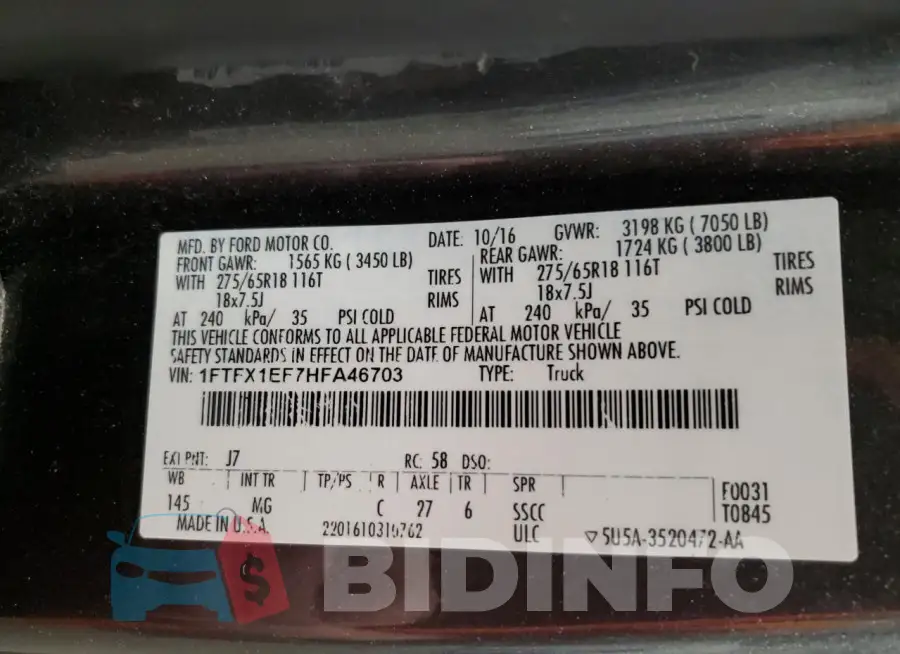 1FTFX1EF7HFA46703 Photo# 13