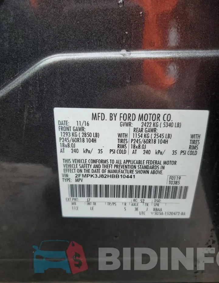 2FMPK3J82HBB10441 Photo# 13