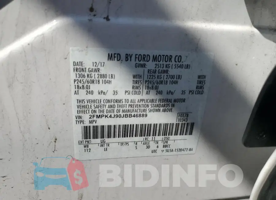 2FMPK4J90JBB46889 Photo# 14