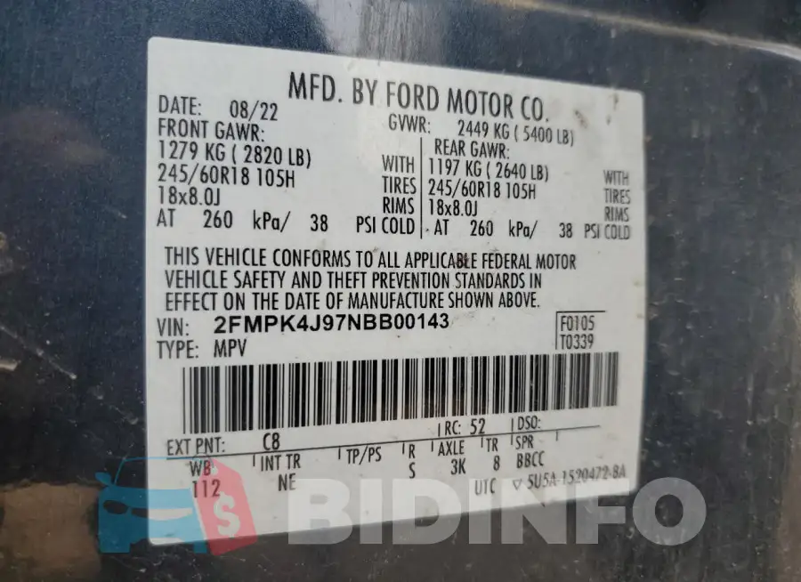 2FMPK4J97NBB00143 Photo# 13