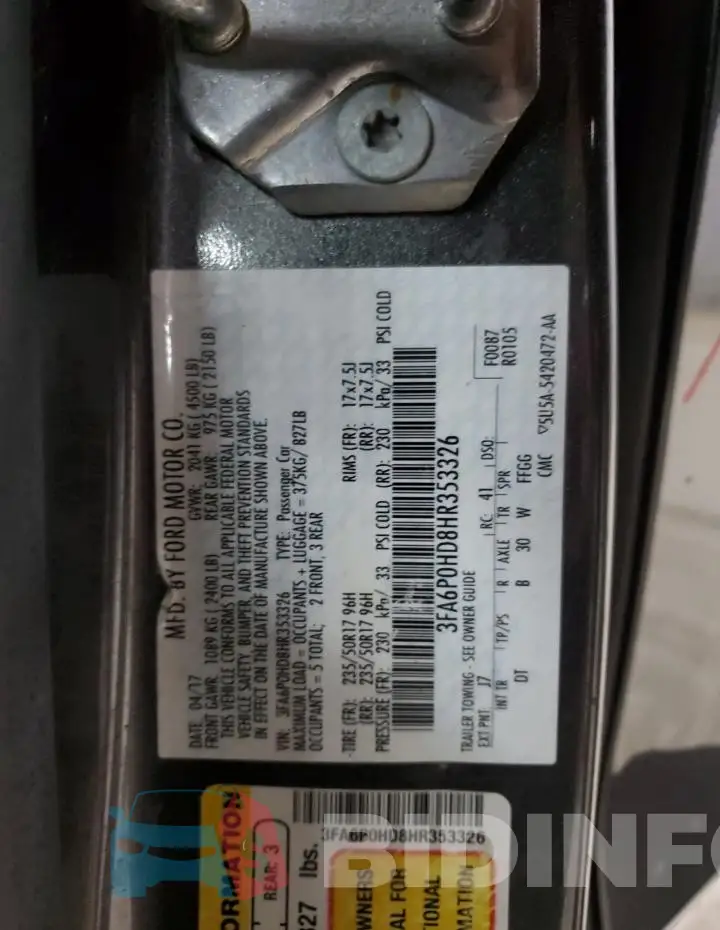 3FA6P0HD8HR353326 Photo# 13