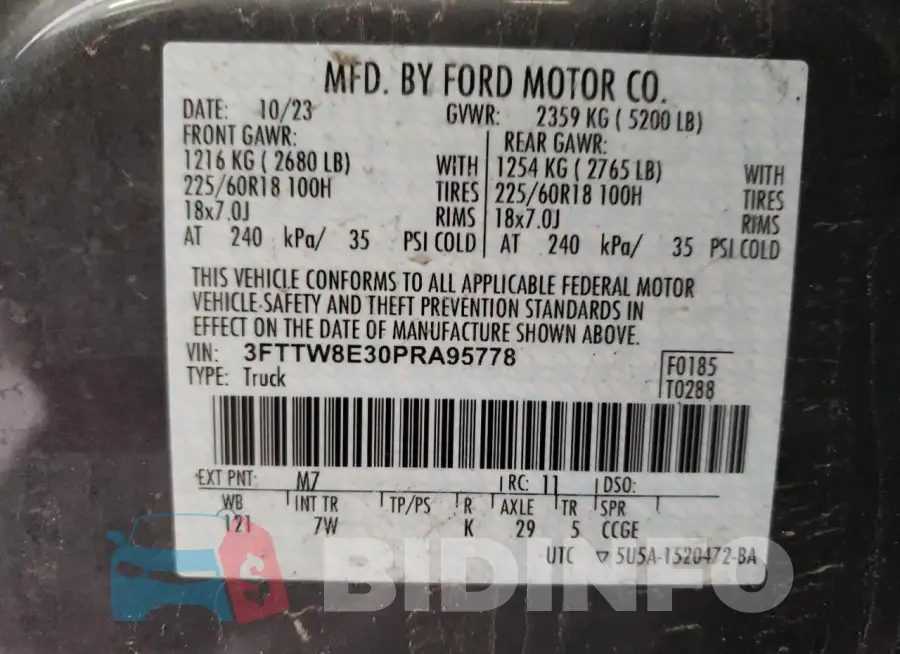 3FTTW8E30PRA95778 Photo# 12