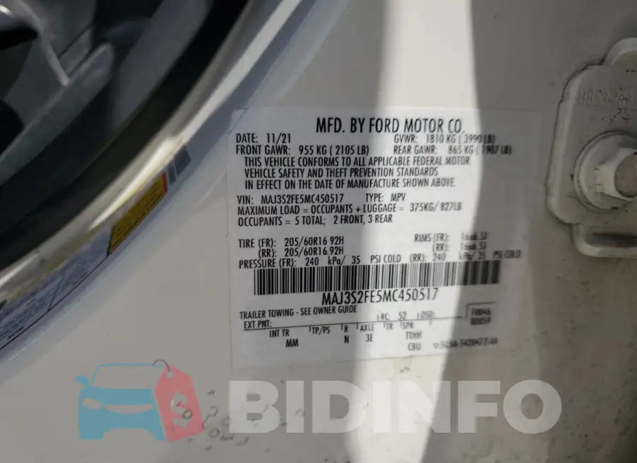 MAJ3S2FE5MC450517 Photo# 12