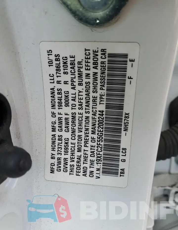 19XFC2F55GE200244 Photo# 13