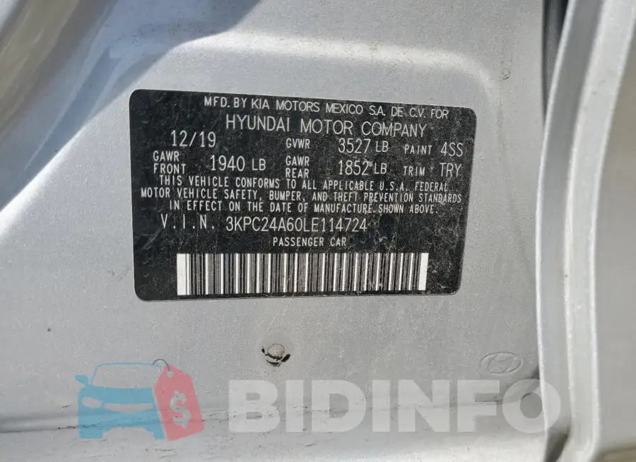 3KPC24A60LE114724 Photo# 12