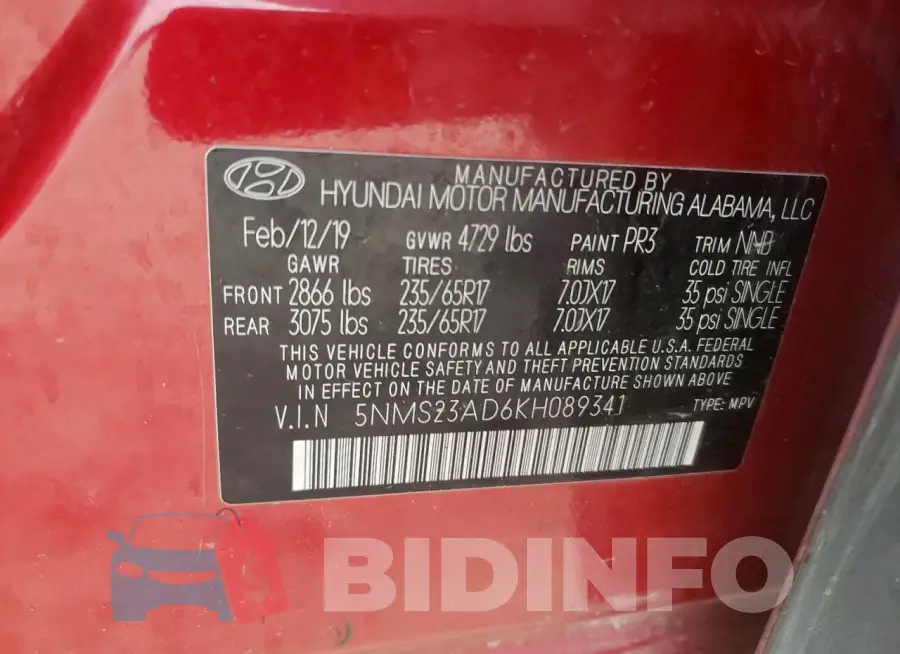 5NMS23AD6KH089341 Photo# 13