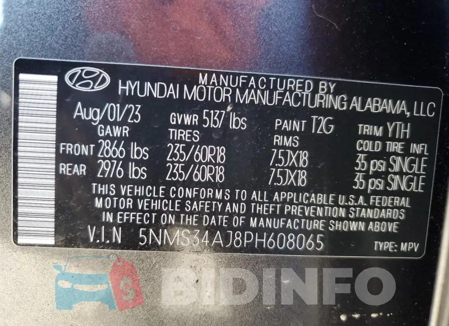 5NMS34AJ8PH608065 Photo# 14
