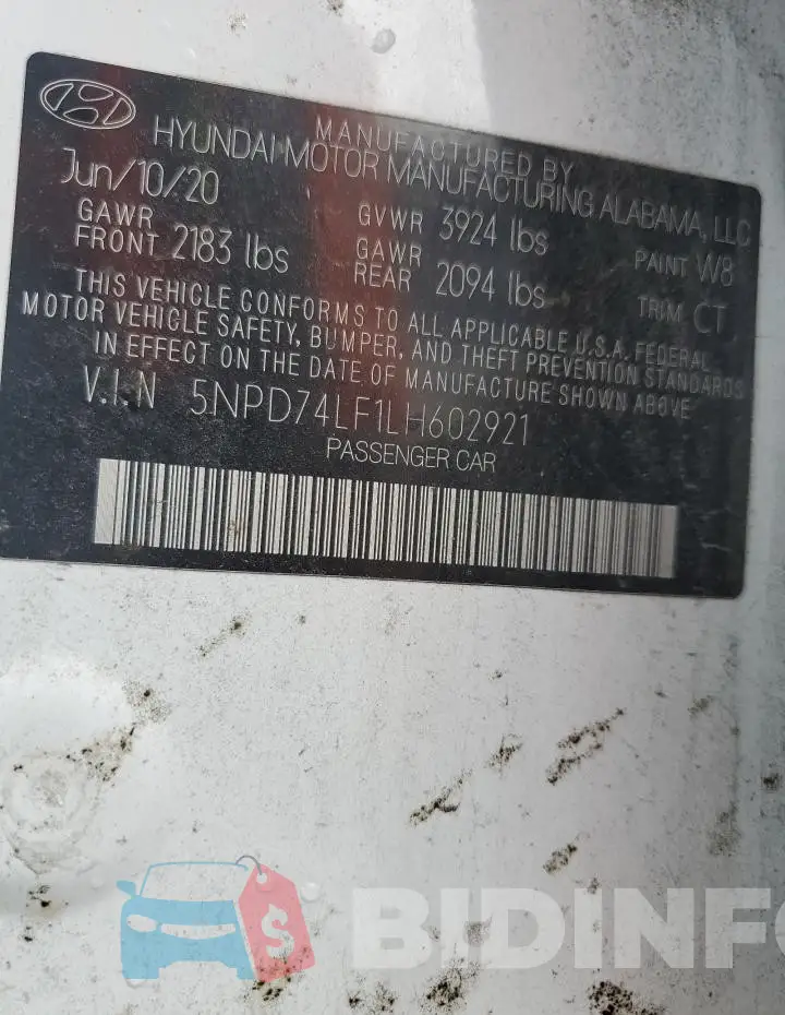 5NPD74LF1LH602921 Photo# 12