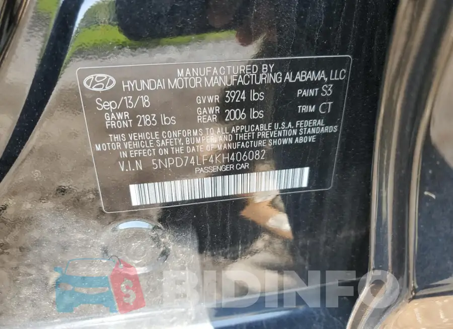 5NPD74LF4KH406082 Photo# 12