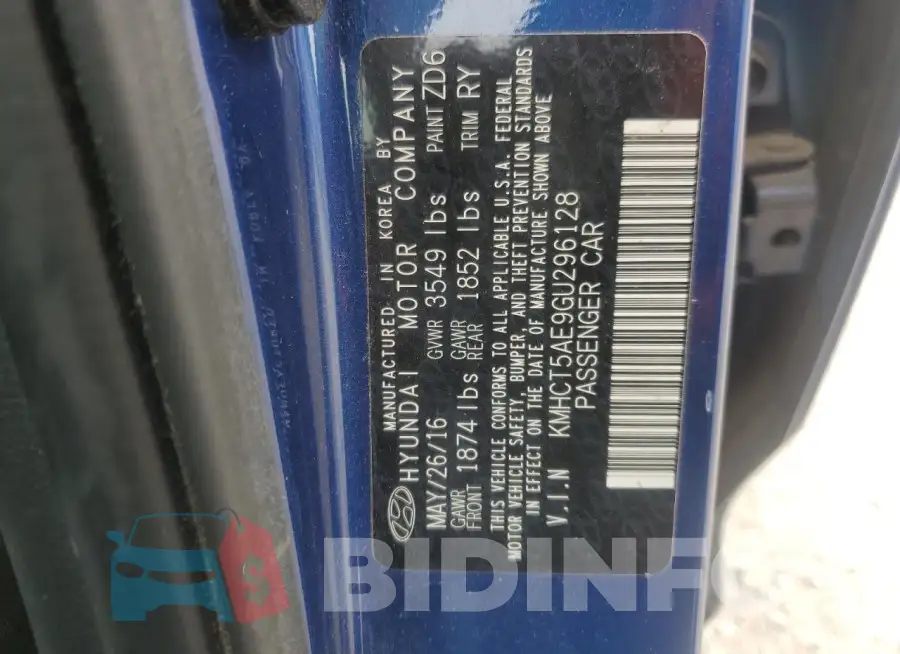 KMHCT5AE9GU296128 Photo# 12