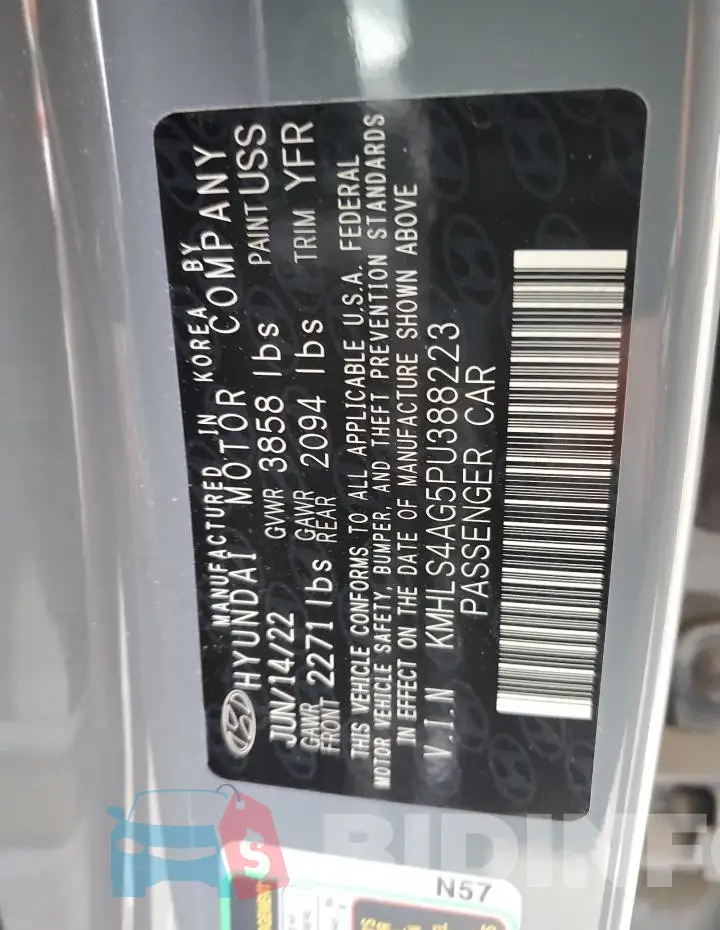 KMHLS4AG5PU388223 Photo# 12