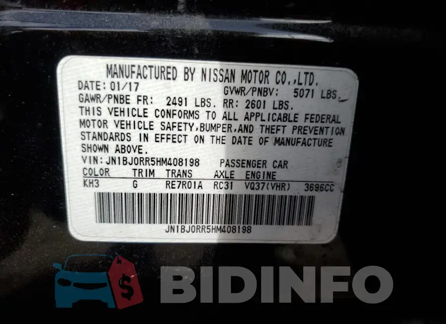 JN1BJ0RR5HM408198 Photo# 13