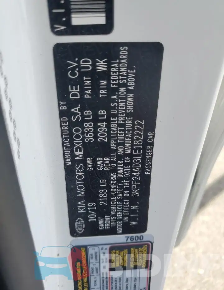 3KPF24AD3LE182222 Photo# 12
