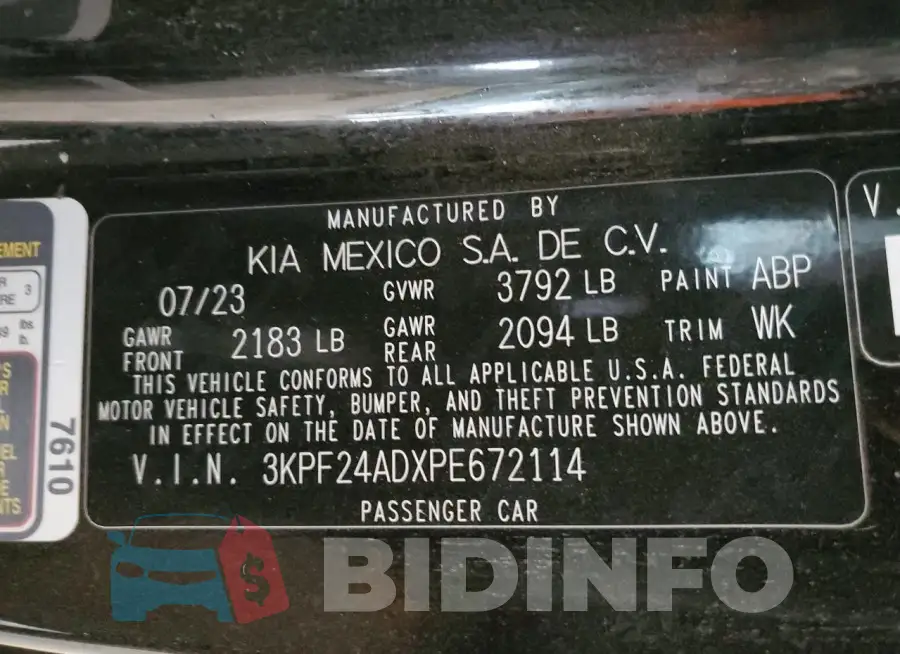 3KPF24ADXPE672114 Photo# 12