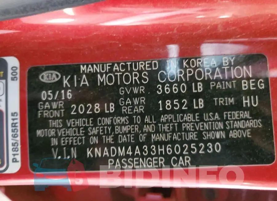 KNADM4A33H6025230 Photo# 12