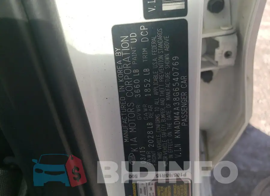 KNADM4A38G6540769 Photo# 12