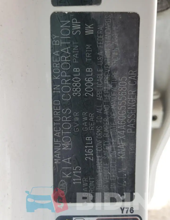 KNAFX4A60G5556805 Photo# 12