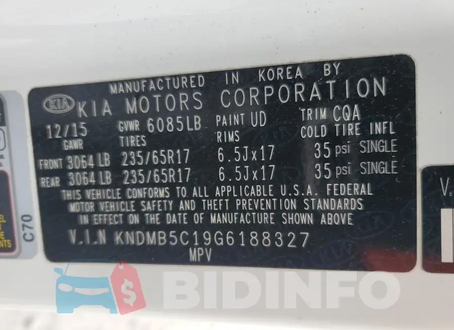 KNDMB5C19G6188327 Photo# 13