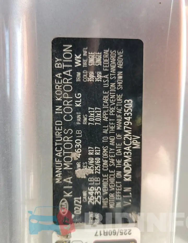 KNDPM3AC2M7943503 Photo# 14
