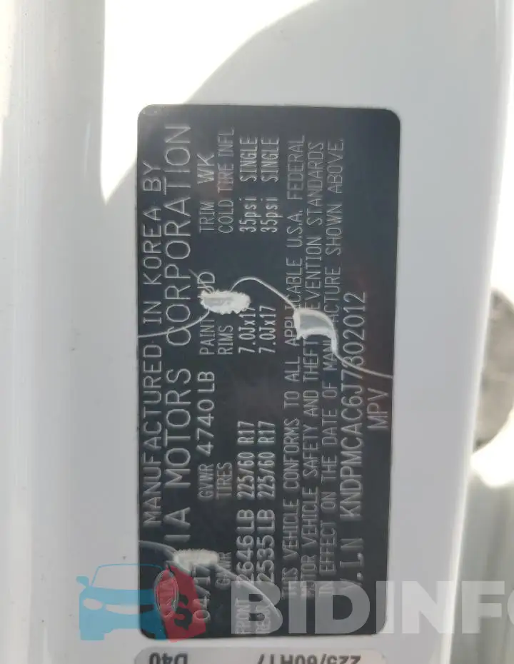 KNDPMCAC6J7302012 Photo# 13