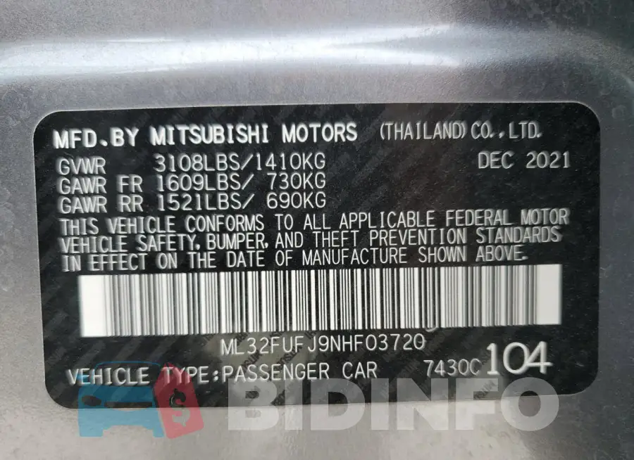 ML32FUFJ9NHF03720 Photo# 12